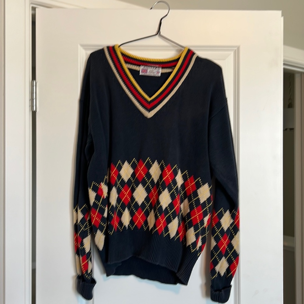 Gorgeous VTG Slazenger Blue Knit Golf Pullover